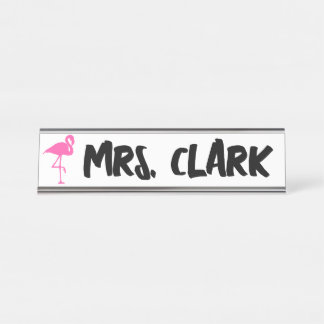 FLAMINGO DESK Custom Teacher Name Plate