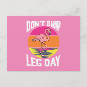 Flamingo Don't Skip Leg Day Thanksgiving Postcard