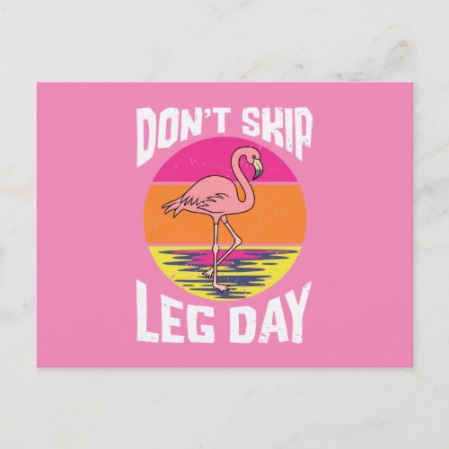 Flamingo Dont Skip Leg Day Thanksgiving Postcard