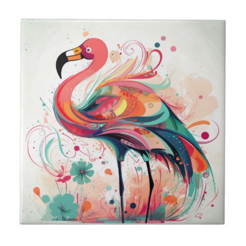 Flamingo Dreams  Ceramic Tile