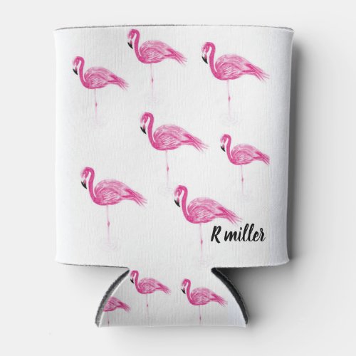 Flamingo drink can cooler