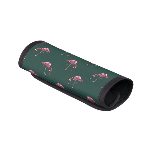Flamingo Drinker Pattern Novelty Luggage Handle Wrap (Angled)