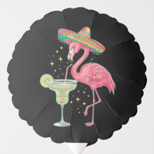 Flamingo Drinking Margarita Funny Mexican Poncho Balloon