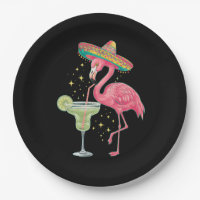 Flamingo Drinking Margarita Funny Mexican Poncho