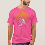 Flamingo Drinking Margarita Mexican Poncho Cinco D T-Shirt