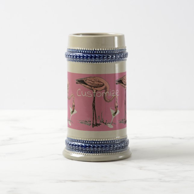 Flamingo Drinking Martini Thunder_Cove Beer Stein (Center)