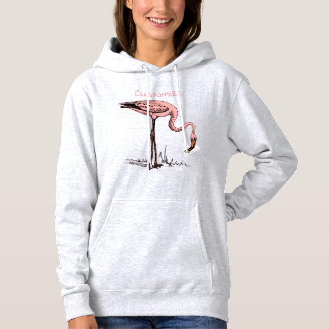 Flamingo Drinking Martini Thunder_Cove  Hoodie (Front)