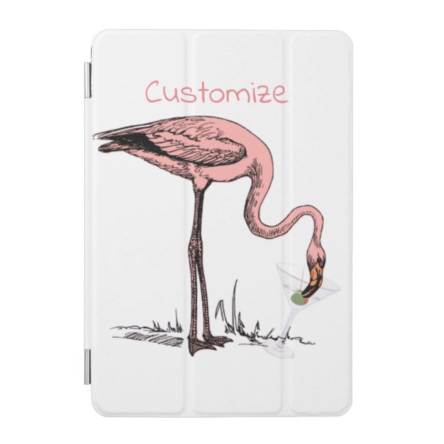 Flamingo Drinking Martini Thunder_Cove  iPad Mini Cover (Front)