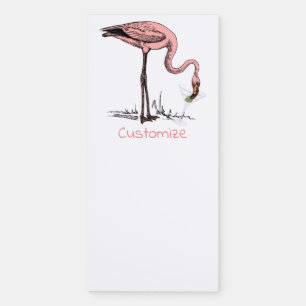 Flamingo Drinking Martini Thunder_Cove Magnetic Notepad