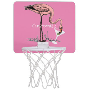 Flamingo Drinking Martini Thunder_Cove  Mini Basketball Hoop