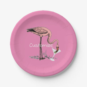 Flamingo Drinking Martini Thunder_Cove Paper Plates