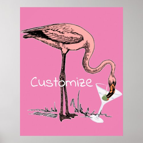 Flamingo Drinking Martini Thunder_Cove Poster