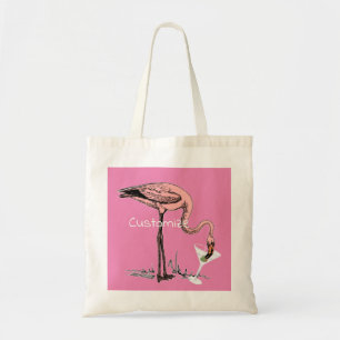 Flamingo Drinking Martini Thunder_Cove Tote Bag