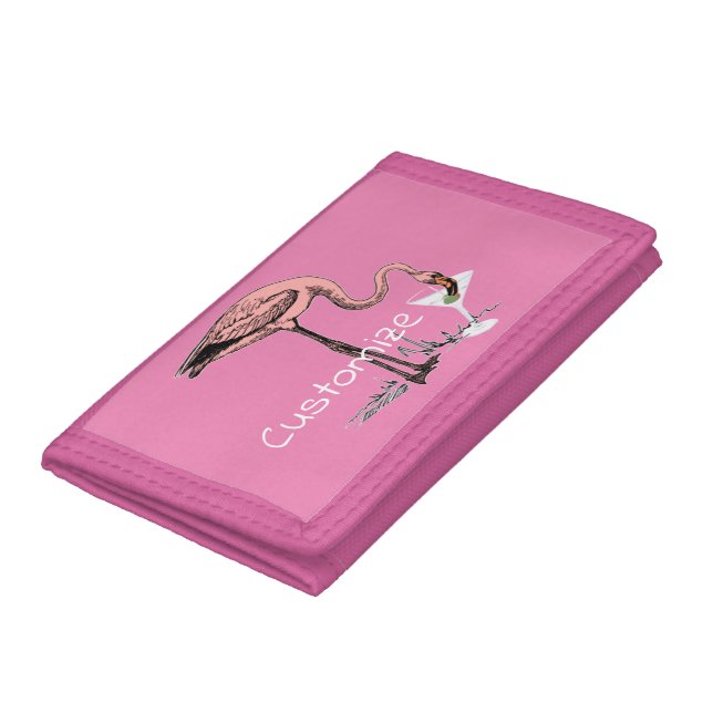 Flamingo Drinking Martini Thunder_Cove Trifold Wallet (Bottom)
