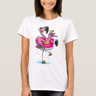 Flamingo T-Shirt Donuts Food Funny Hilarious Top Flamingo T-Shirt Donuts Food Funny Hilarious Top