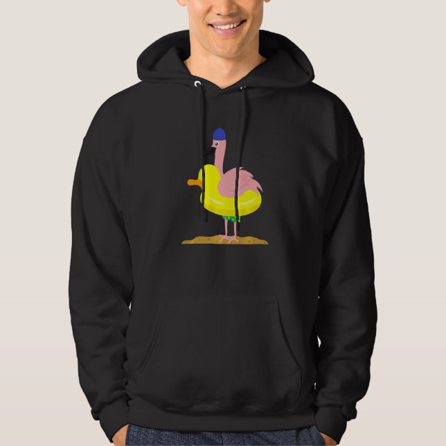 Flamingo Duck Floating Tire  Animals Hoodie (Front)