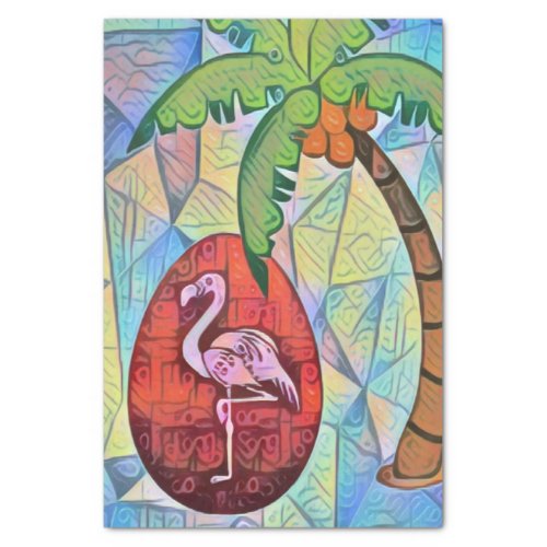 Flamingo Easter Egg and Palm Tree Beach Easter Tissue Paper