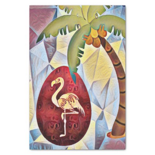 Flamingo Easter Egg and Palm Tree Beach Easter Tissue Paper