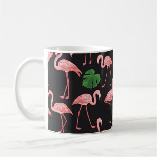 Flamingo Elegance: Vintage Monstera Fusion. Coffee Mug