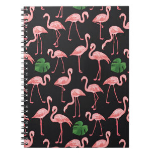 Flamingo Elegance: Vintage Monstera Fusion. Notebook