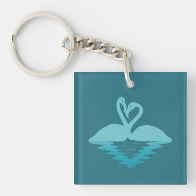 Flamingo Embrace Keychain (Front)