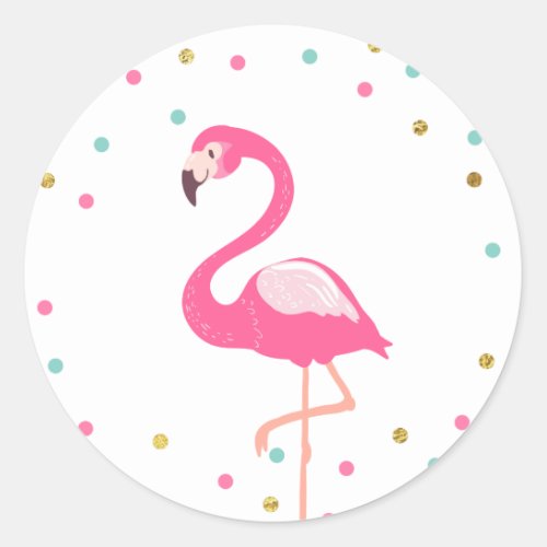 Flamingo Envelope seal sticker Tropical Label