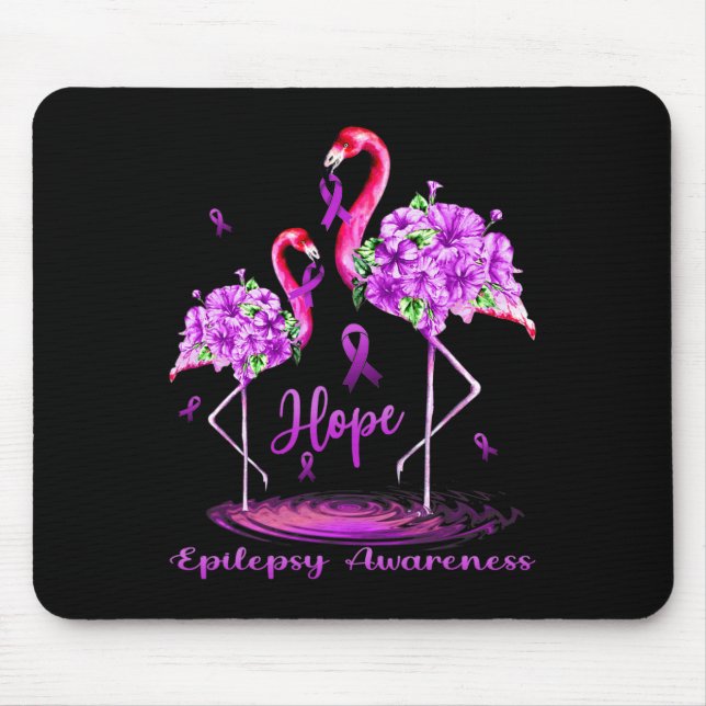 Flamingo Epilepsy Awareness  Mouse Pad (Front)