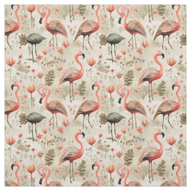 "Flamingo Fables: Whimsy Flamingo Fabric (Swatch)