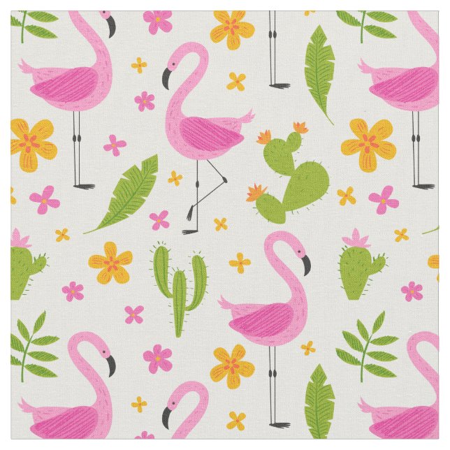 Flamingo Fabric (Close Up)