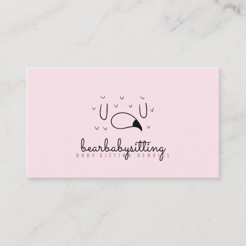 Flamingo Face Closed Eyes Baby Animal Pink Cute Business Card