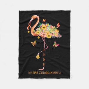 Flamingo Faith Hope Fight Cure Multiple Sclerosis Fleece Blanket