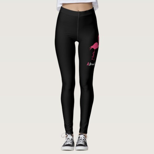 Flamingo Faith Hope Love Breast Cancer Awareness Leggings