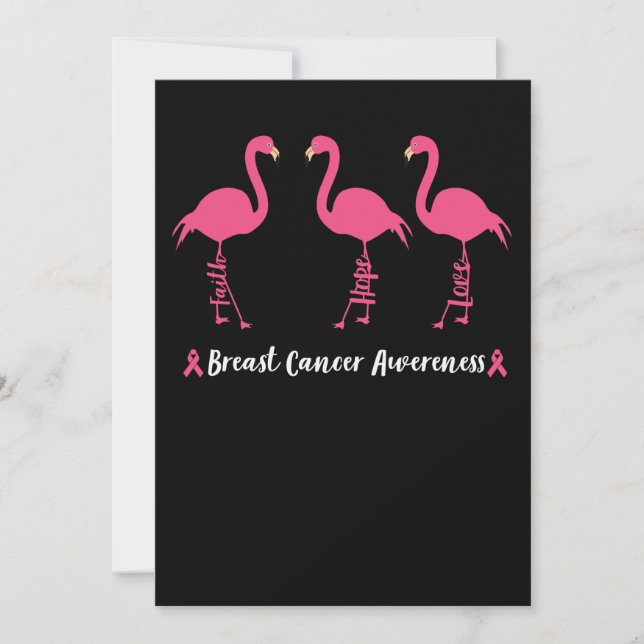Flamingo Faith Hope Love Breast Cancer Awareness Save The Date (Front)