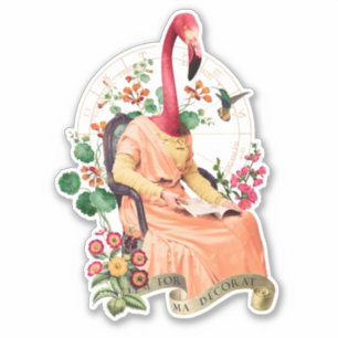 FLAMINGO FANCY ANIMAL STICKER