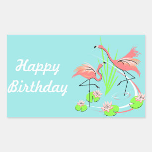 Flamingo Fandango Duo Happy Birthday sticker