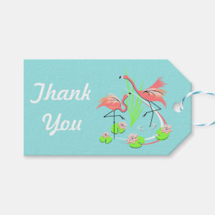 Flamingo Fandango Duo Thank You gift tag