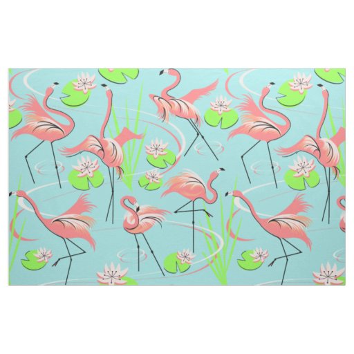 Flamingo Fandango Multi fabric large pattern