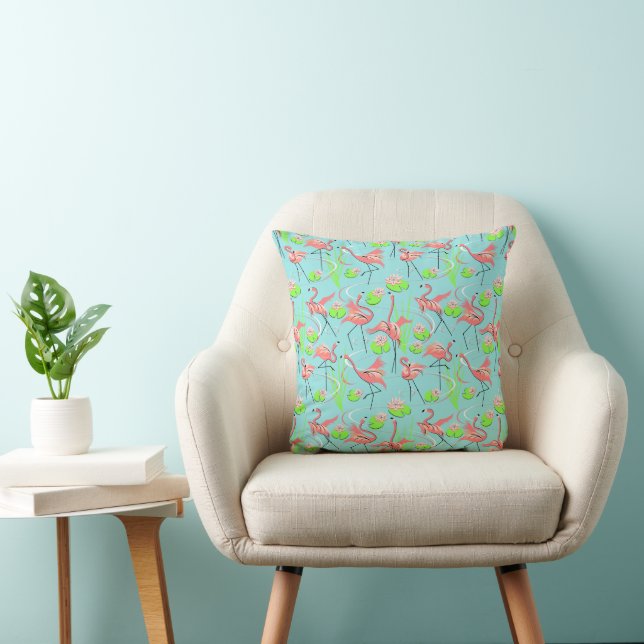 Flamingo Fandango Multi throw square pink back Pillow (Chair)