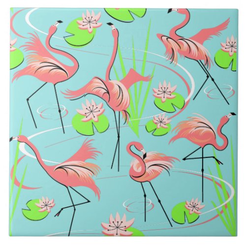 Flamingo Fandango repeat tile