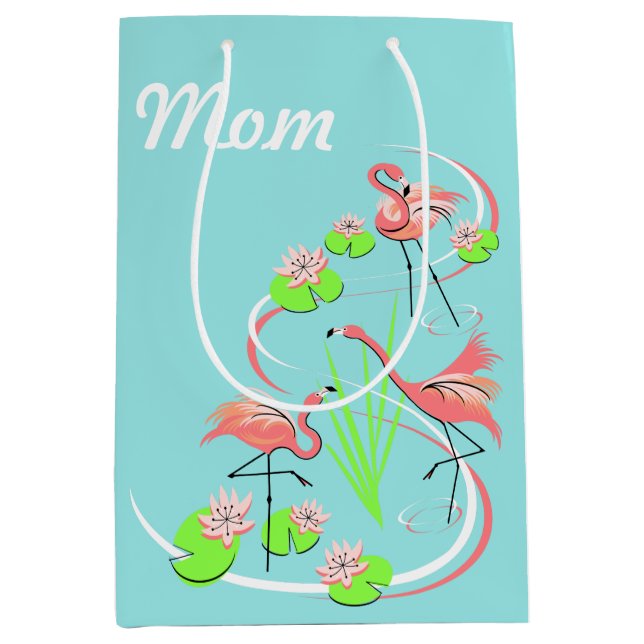 Flamingo Fandango Trio Mom medium Gift Bag (Front)