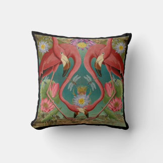 Flamingo fantasy square pillow