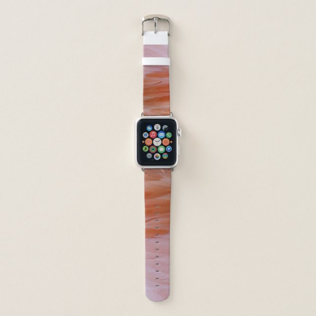 Flamingo Feathers in Shades of Pink Apple Watch Band (Front)