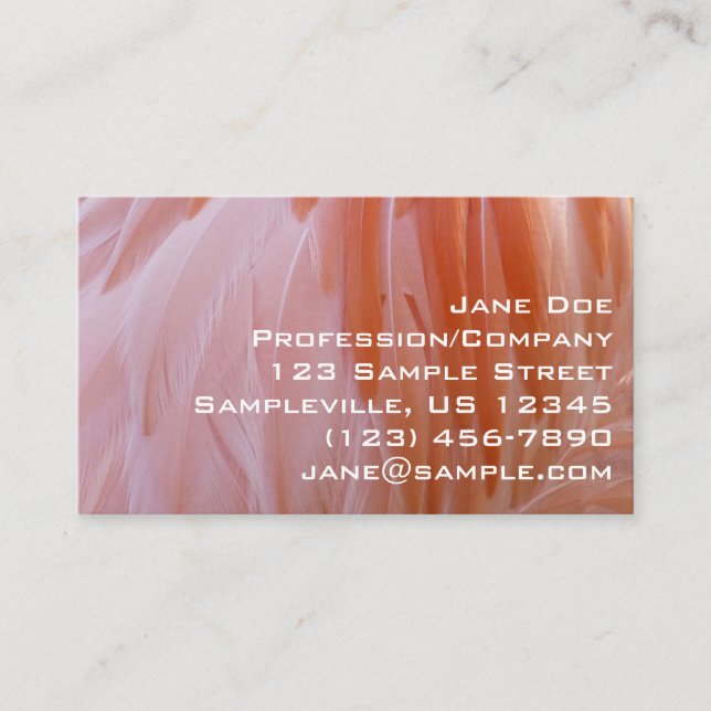 Flamingo Feathers in Shades of Pink Business Card (Front)