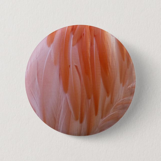 Flamingo Feathers in Shades of Pink Button (Front)