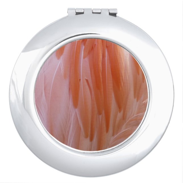 Flamingo Feathers in Shades of Pink Compact Mirror (Front)