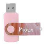 Flamingo Feathers in Shades of Pink Flash Drive
