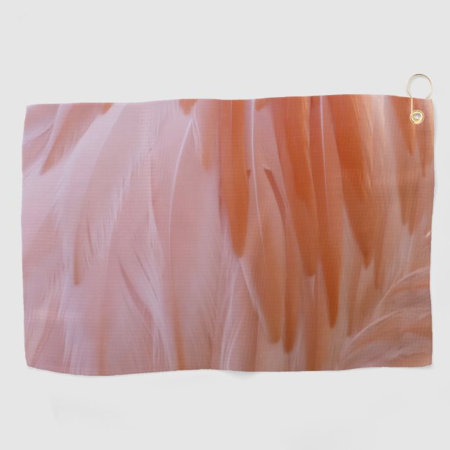 Flamingo Feathers in Shades of Pink Golf Towel (Horizontal)