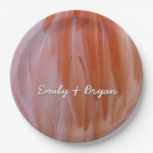 Flamingo Feathers in Shades of Pink Paper Plates