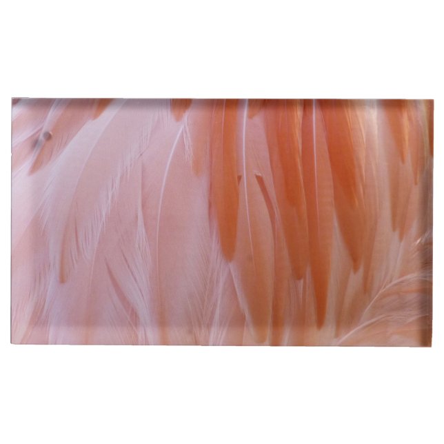 Flamingo Feathers in Shades of Pink Place Card Holder (Front)