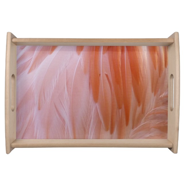 Flamingo Feathers in Shades of Pink Serving Tray (Front)